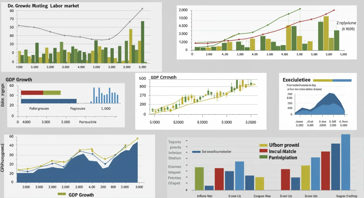 Infographic depicting key economic factors influencing labor market dynamics.