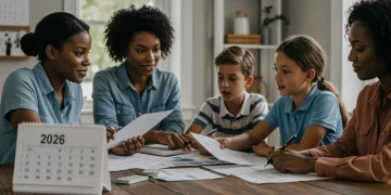 Family reviewing 2026 tax documents to maximize savings