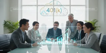 Employees discussing employer-sponsored benefits and 401k match in 2026