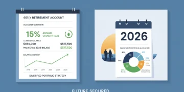 Optimized 401(k) statement with 15% growth for 2026 retirement planning