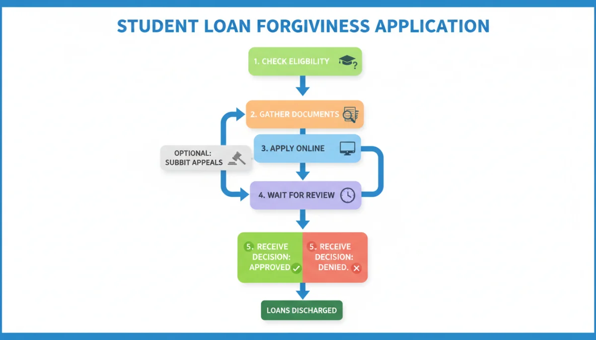 Flowchart of student loan forgiveness application process